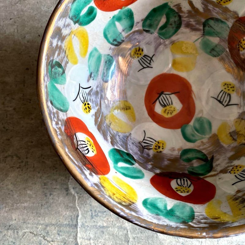 赤絵 湯呑 中垣連次 岐阜 秀峰窯 5客 5個 セット 赤 湯呑み 作家 🔶SALE🔶岐阜 秀峰窯中垣連次 粉引赤絵金彩「福の字」大鉢