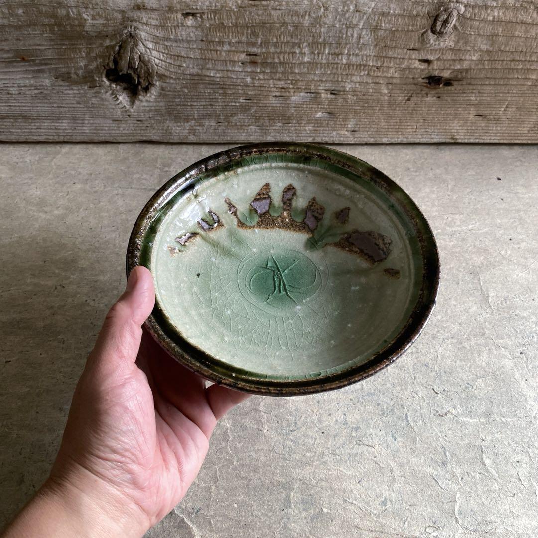 益子焼 古賀賢二 灰釉6寸深皿 | MatsuBokkuri