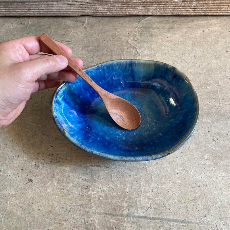 益子焼 青釉たまご鉢（大） | MatsuBokkuri