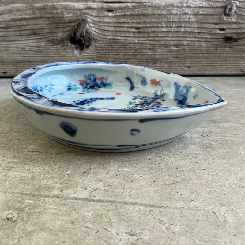 🔶SALE🔸 中垣連次 魯山人写し 染付色絵藻魚紋 貝鉢（中） | MatsuBokkuri