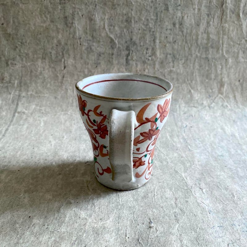 d*7様 斉山窯 太田恵 作 赤絵 マグカップ＆古染付 十草海老絵 蓋物 セット 🔶SALE🔶岐阜 秀峰窯中垣連次 粉引赤絵牡丹唐草マグ | MatsuBokkuri