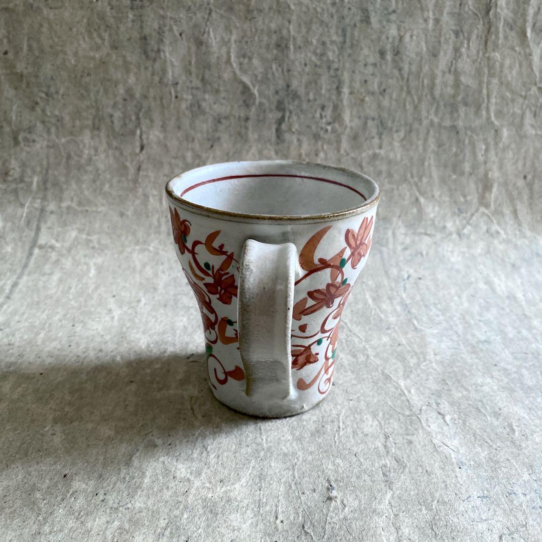 d*7様 斉山窯 太田恵 作 赤絵 マグカップ＆古染付 十草海老絵 蓋物