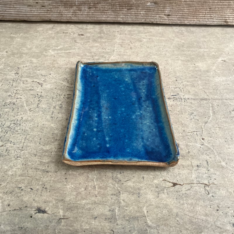 益子焼 青釉16㎝長角皿 | MatsuBokkuri