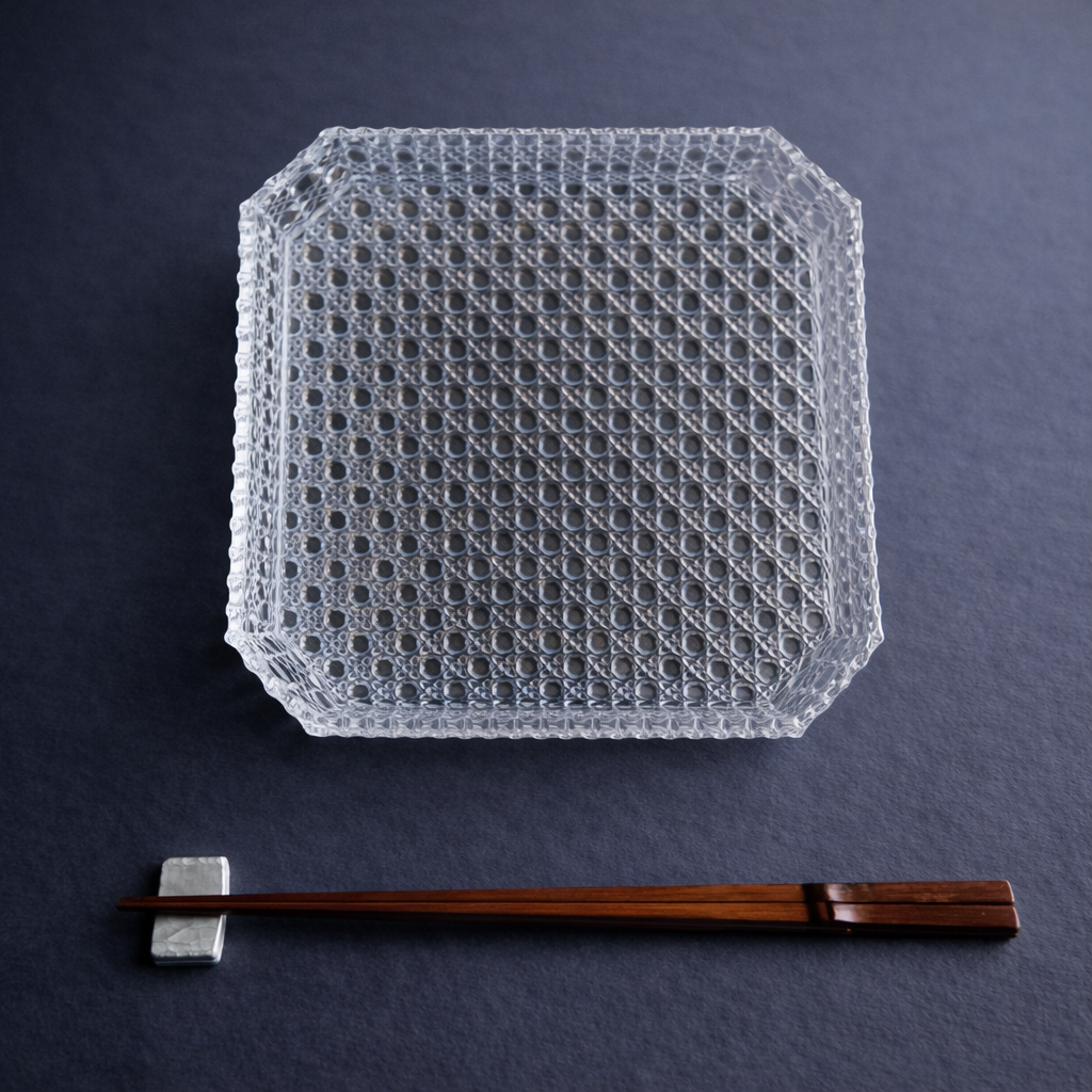 和硝子 籠目八寸皿 | MatsuBokkuri