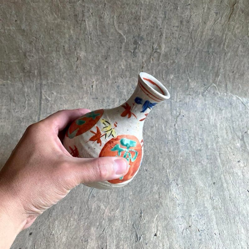 🔶SALE🔶岐阜 秀峰窯中垣連次 赤絵緑彩雪月花二合徳利 | MatsuBokkuri