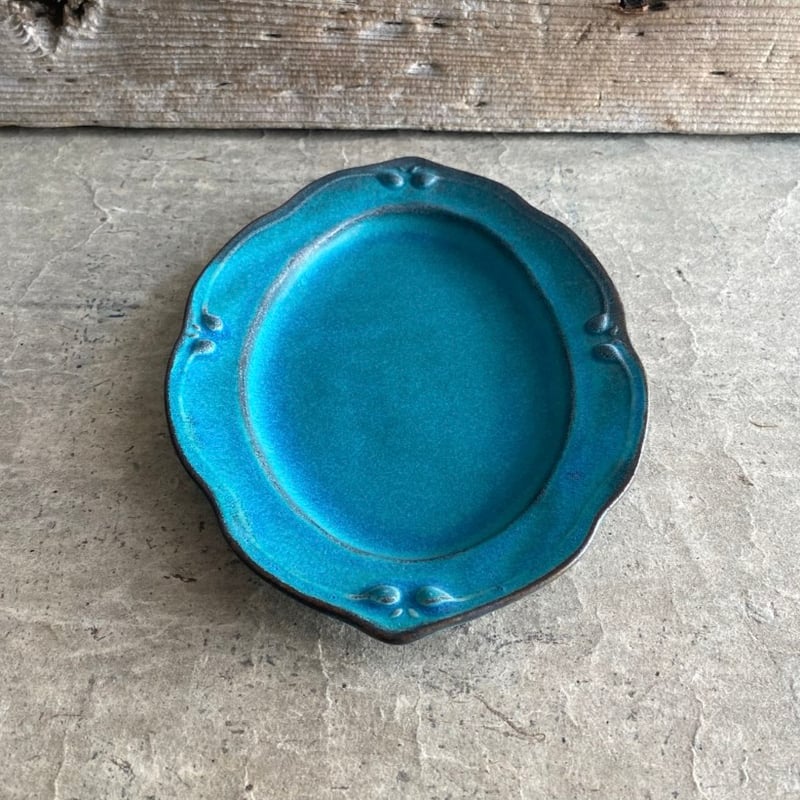 フラミンゴ 益子焼シャビーターコイズ洋オーバル plate 2枚 フラミンゴ