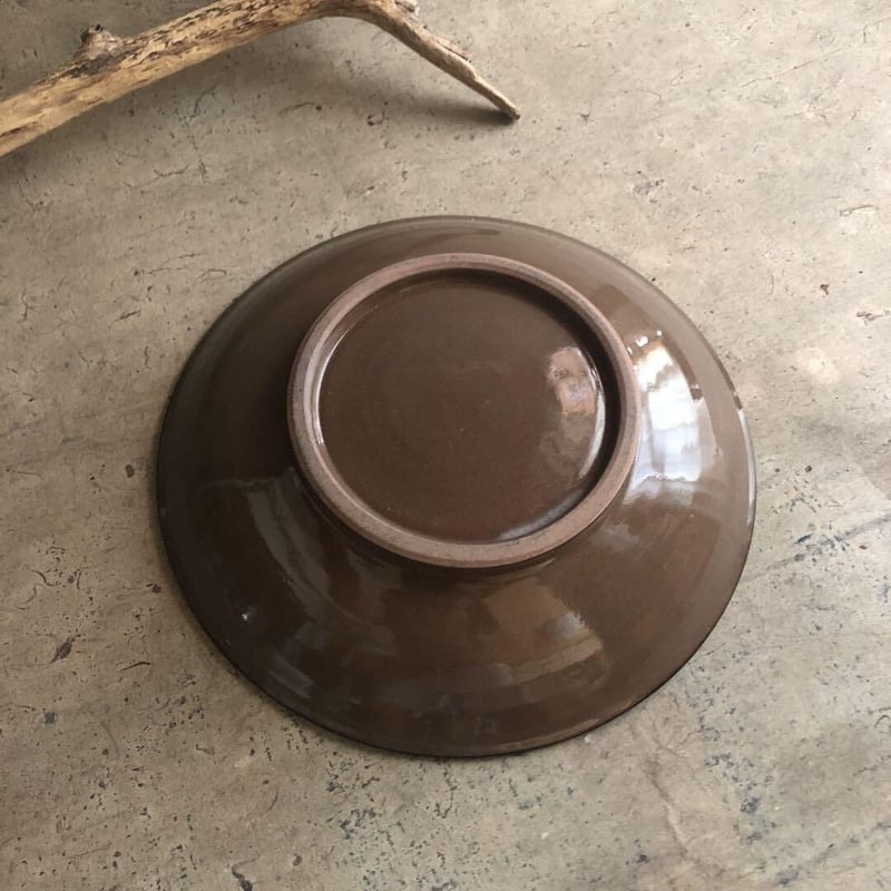 🔶SALE🔶 小石原焼 早川窯元 渕黒刷毛目八寸深皿 | MatsuBokkuri