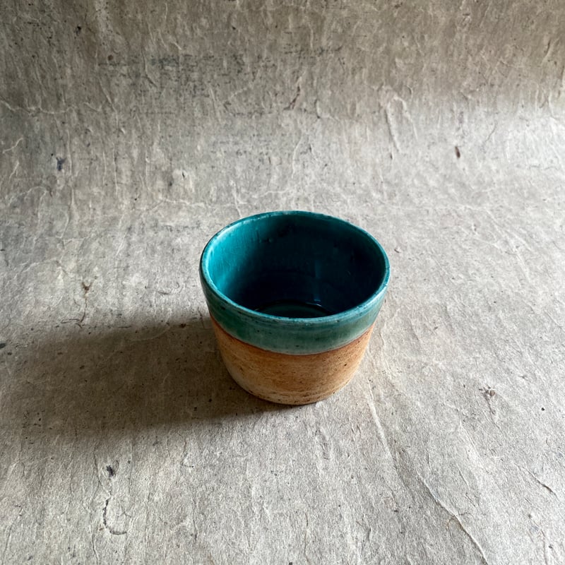 美濃焼 縄文焼〆織部グリーン 蕎麦猪口 | MatsuBokkuri