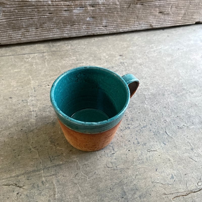 美濃焼 縄文焼〆織部グリーンマグカップ | MatsuBokkuri