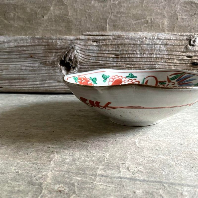 🔶SALE🔶岐阜 秀峰窯中垣連次 万歴赤絵花型鉢 | MatsuBokkuri