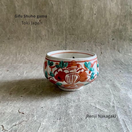 赤絵 湯呑 中垣連次 岐阜 秀峰窯 5客 5個 セット 赤 湯呑み 作家 赤絵 湯呑 中垣連次 岐阜 秀峰窯 5客 5個 セット 赤 湯呑み 作家