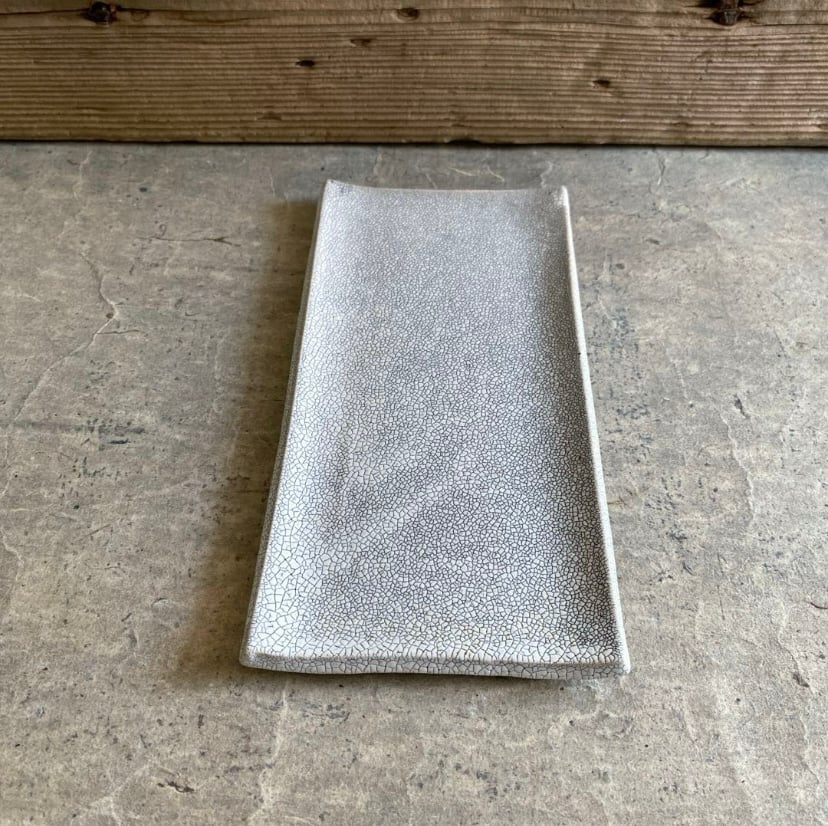 美濃焼 兵山窯 錆かいらぎ長角皿（大） | MatsuBokkuri