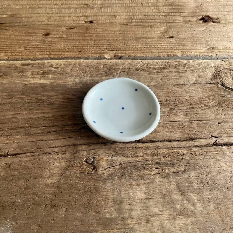 波佐見焼 康創窯 豆皿 お手塩皿（染付水玉） | MatsuBokkuri