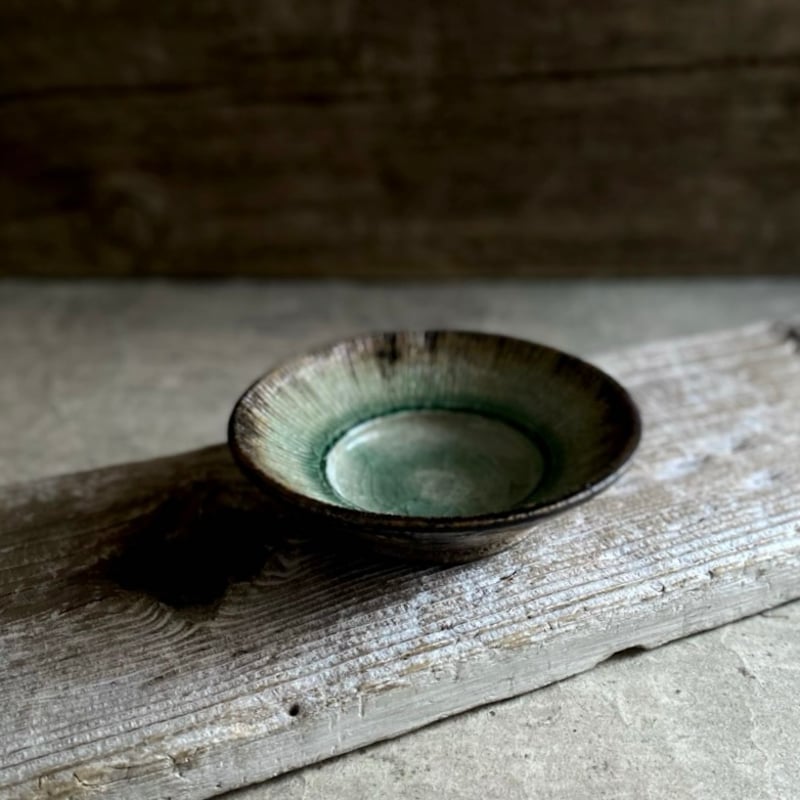 古の陶芸品 益子焼 古賀賢二 灰釉くし目鉢 (中) | MatsuBokkuri