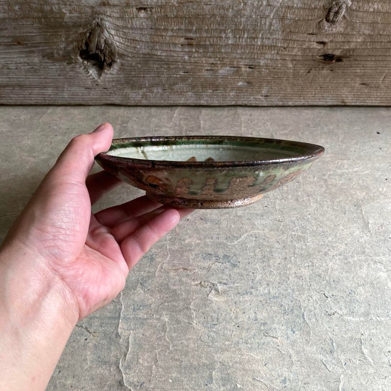 益子焼 古賀賢二 灰釉6寸深皿 | MatsuBokkuri