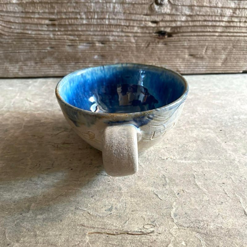 益子焼 青釉 スープカップ | MatsuBokkuri