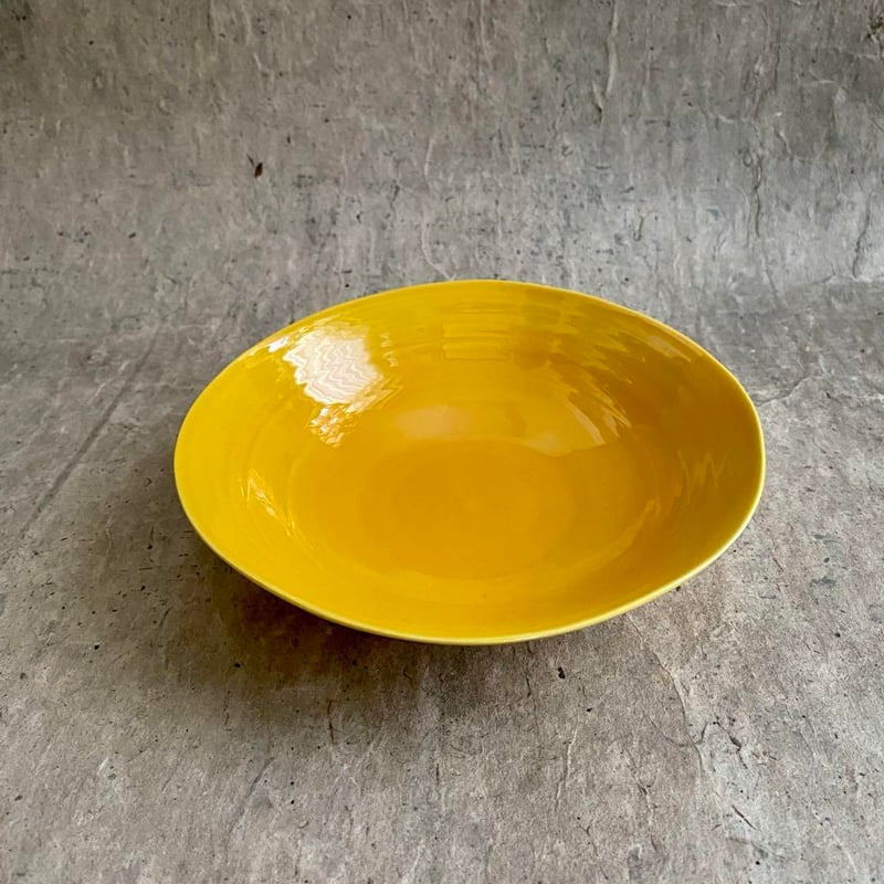 波佐見焼 康創窯 黄交趾 なぶり多用鉢 | MatsuBokkuri