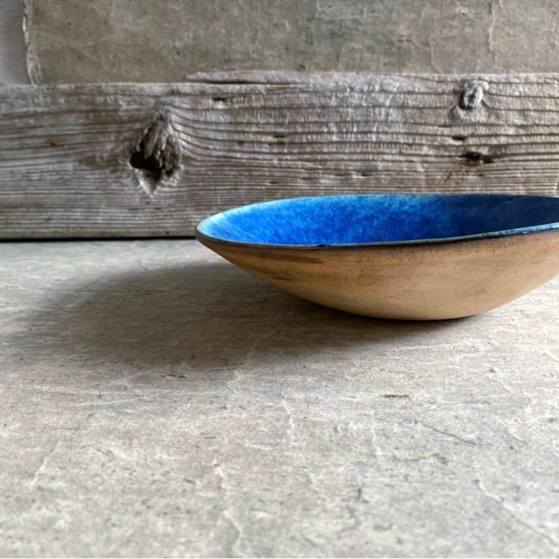 益子焼 青釉盛鉢 | MatsuBokkuri