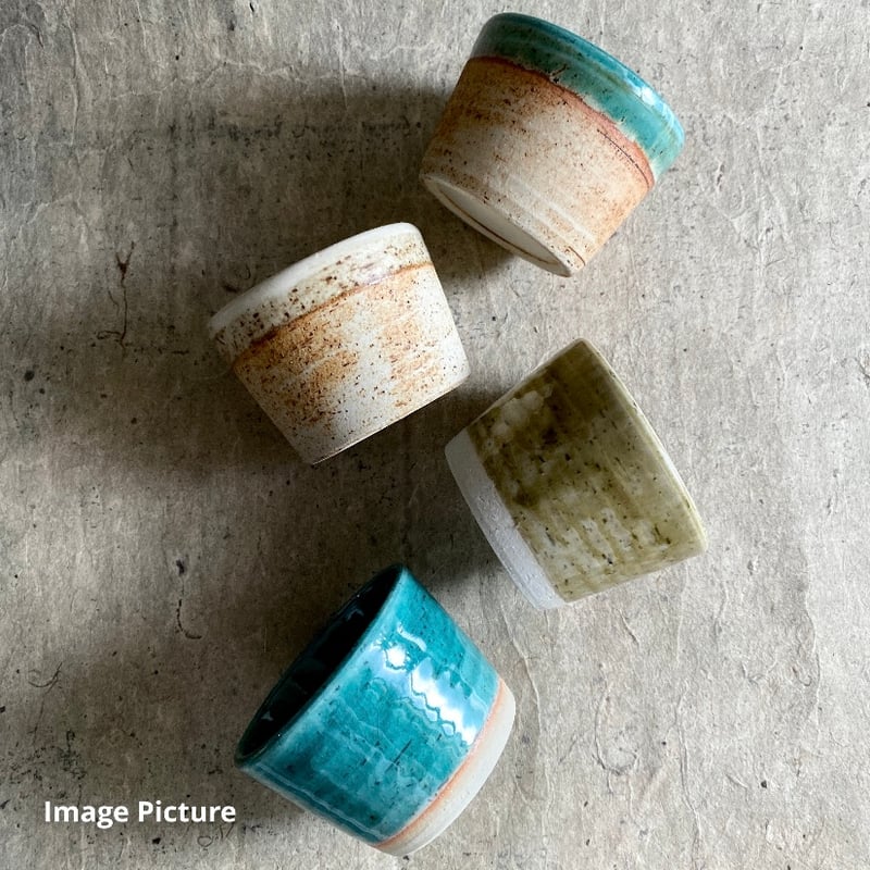 美濃焼 縄文焼〆織部グリーン 蕎麦猪口 | MatsuBokkuri