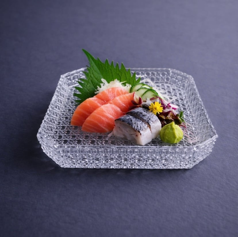 和硝子 籠目八寸皿 | MatsuBokkuri