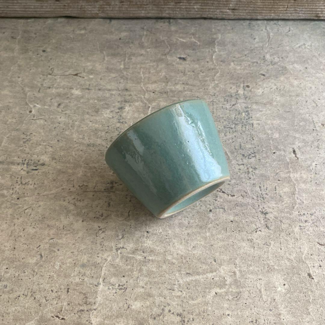 益子焼　糠白釉青掛流蕎麦猪口 fit=scale-down,w=1200
