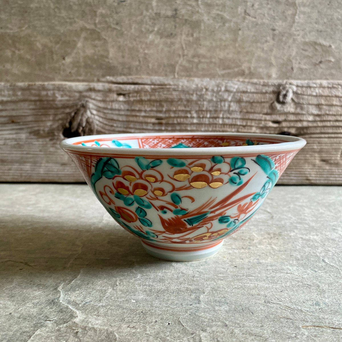 🔶SALE🔶岐阜 秀峰窯中垣蓮次 金彩染赤絵5.5寸反鉢 | MatsuBokkuri