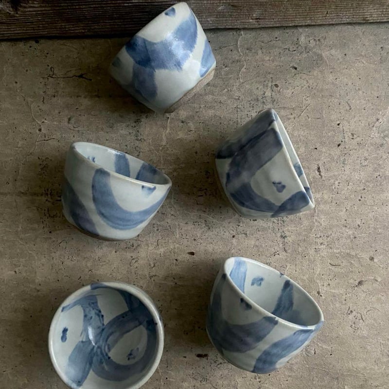 益子焼 糠呉須椿蕎麦猪口 | MatsuBokkuri