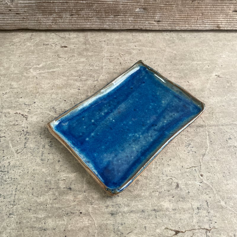 益子焼 青釉16㎝長角皿 | MatsuBokkuri