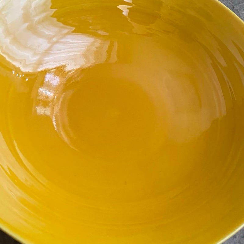 波佐見焼 康創窯 黄交趾 なぶり多用鉢 | MatsuBokkuri