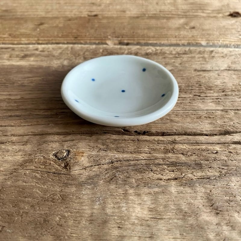 波佐見焼 康創窯 豆皿 お手塩皿（染付水玉） | MatsuBokkuri