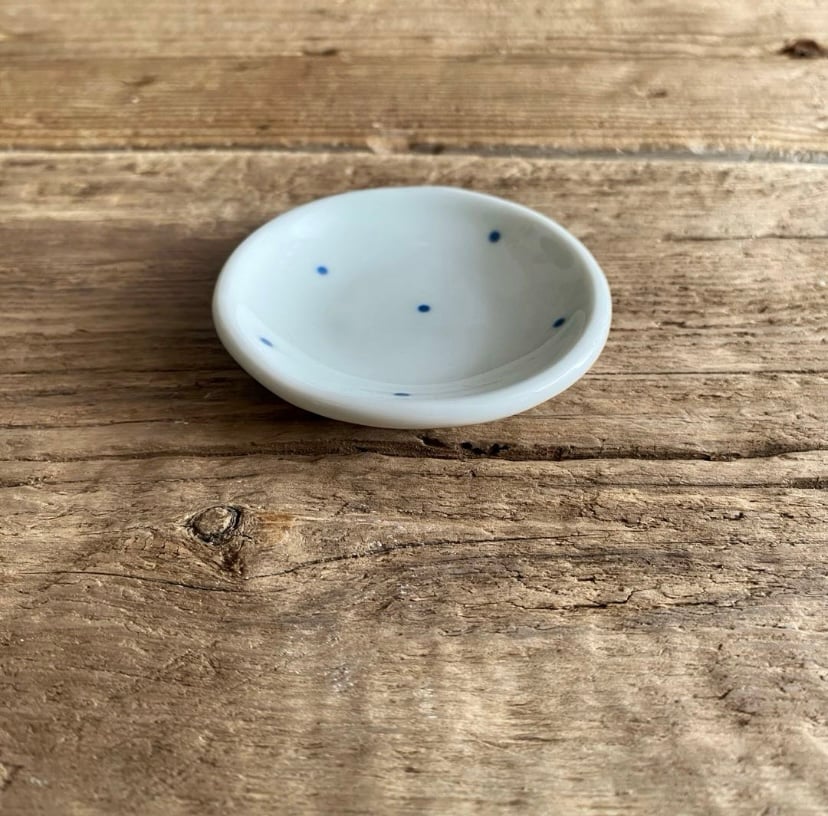 🔶SALE🔶 波佐見焼 康創窯 豆皿 お手塩皿（染付水玉） | MatsuBokkuri