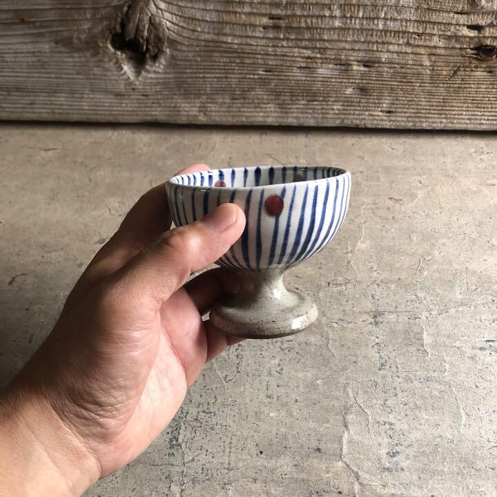 益子焼 粉引呉須十草高台鉢 | MatsuBokkuri 益子焼 粉引呉須十草高台鉢 | MatsuBokkuri