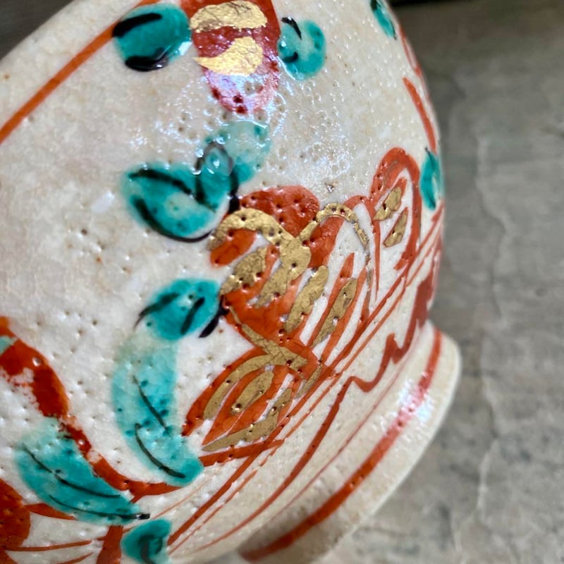 🔶SALE🔶岐阜 秀峰窯中垣連次 金彩粉引赤絵魚紋多用鉢 | MatsuBokkuri