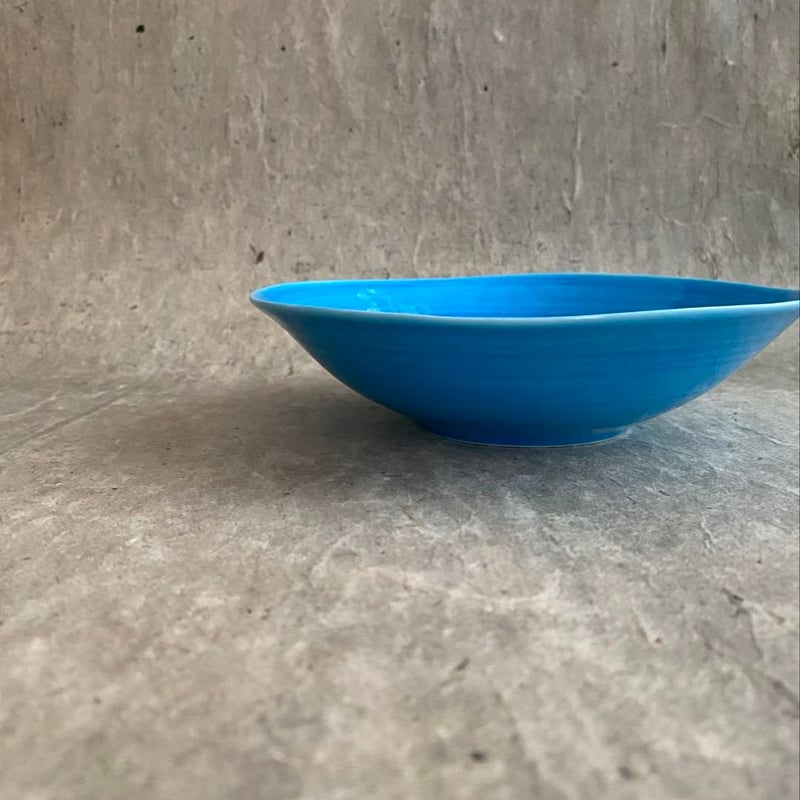 波佐見焼 康創窯 青交趾 なぶり多用鉢 | MatsuBokkuri