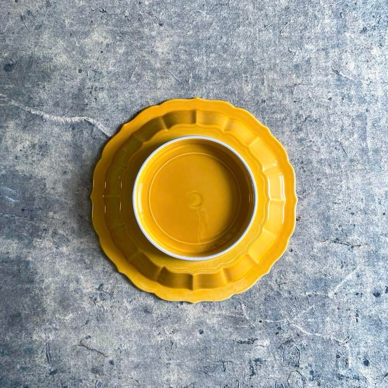 有田焼 福泉窯 黄交跡花鳥彫5寸皿 | MatsuBokkuri