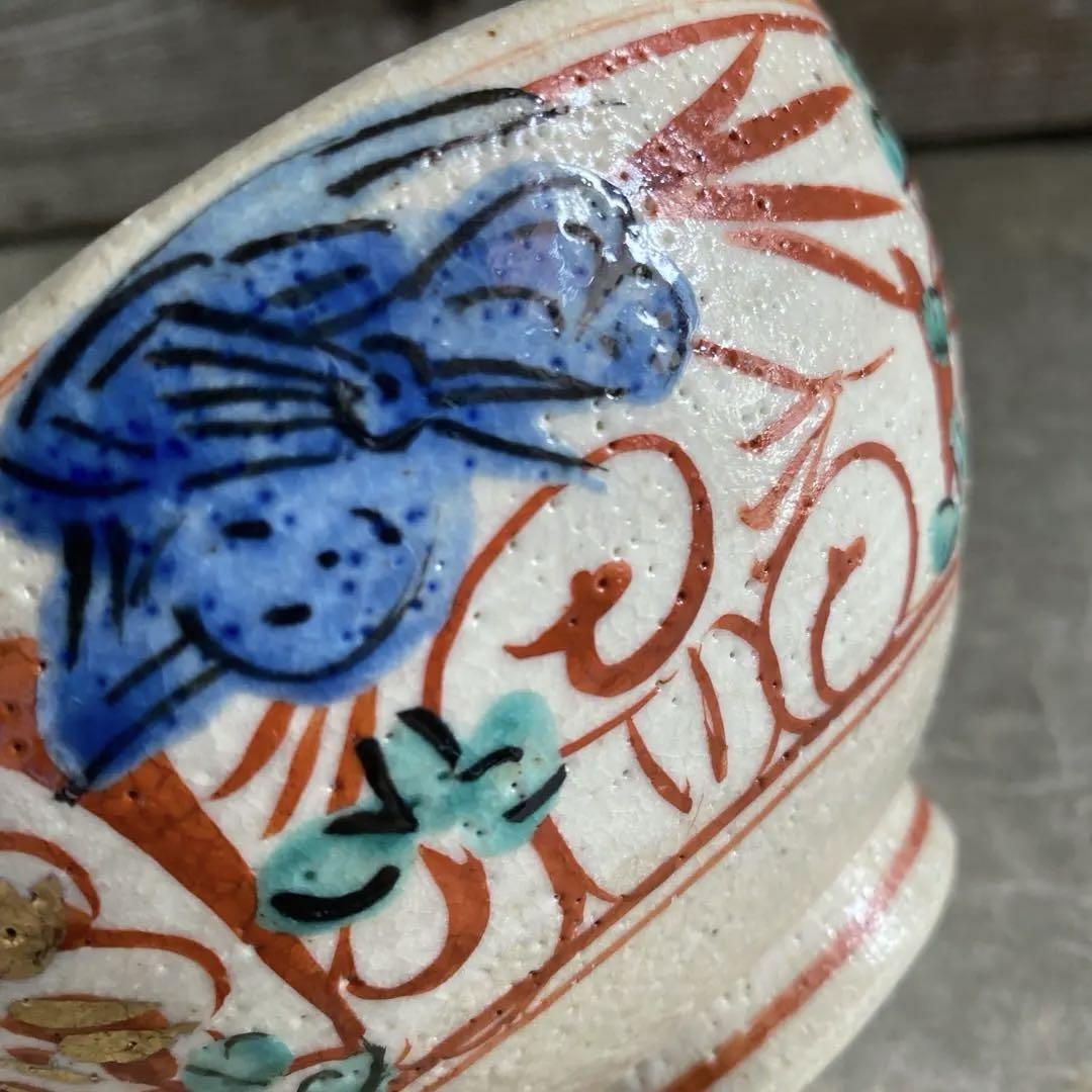 🔶SALE🔶岐阜 秀峰窯中垣連次 金彩粉引赤絵花鳥紋多用鉢 | MatsuBokkuri