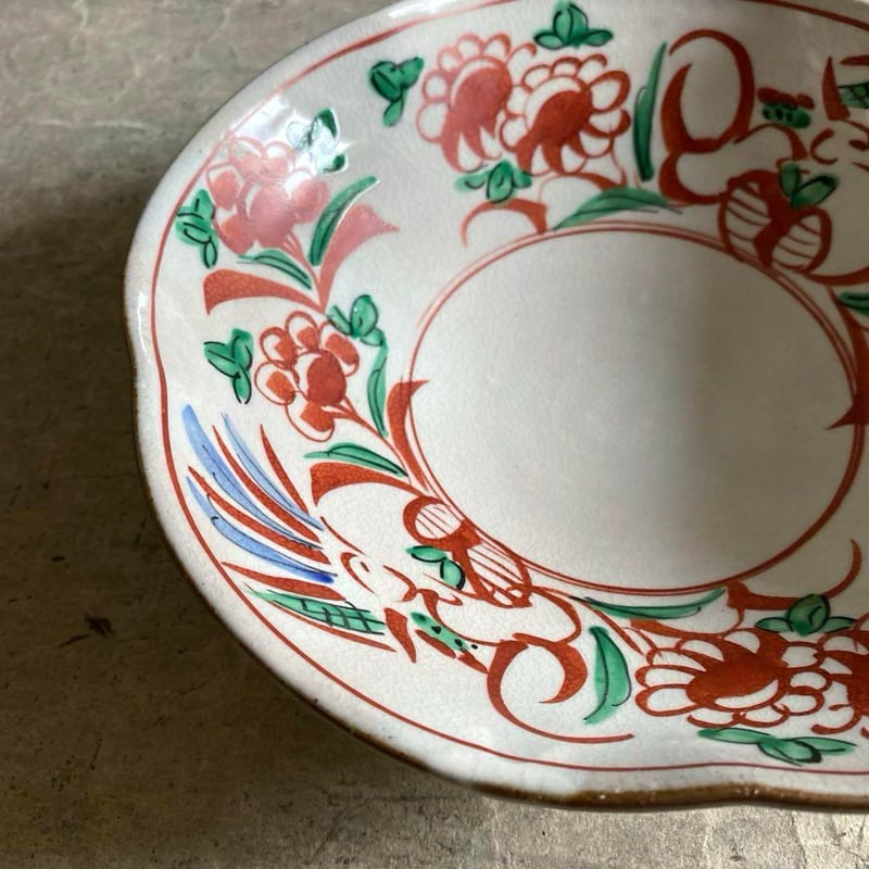 🔶SALE🔶岐阜 秀峰窯中垣連次 万歴赤絵花型鉢 | MatsuBokkuri