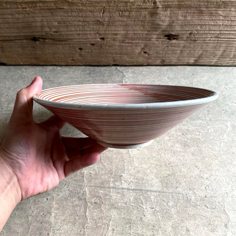 🔶SALE🔶岐阜 秀峰窯中垣連次 呉須獅子赤絵駒筋多用浅鉢（大