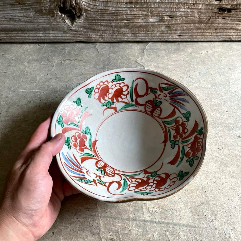 🔶SALE🔶岐阜 秀峰窯中垣連次 万歴赤絵花型鉢 | MatsuBokkuri