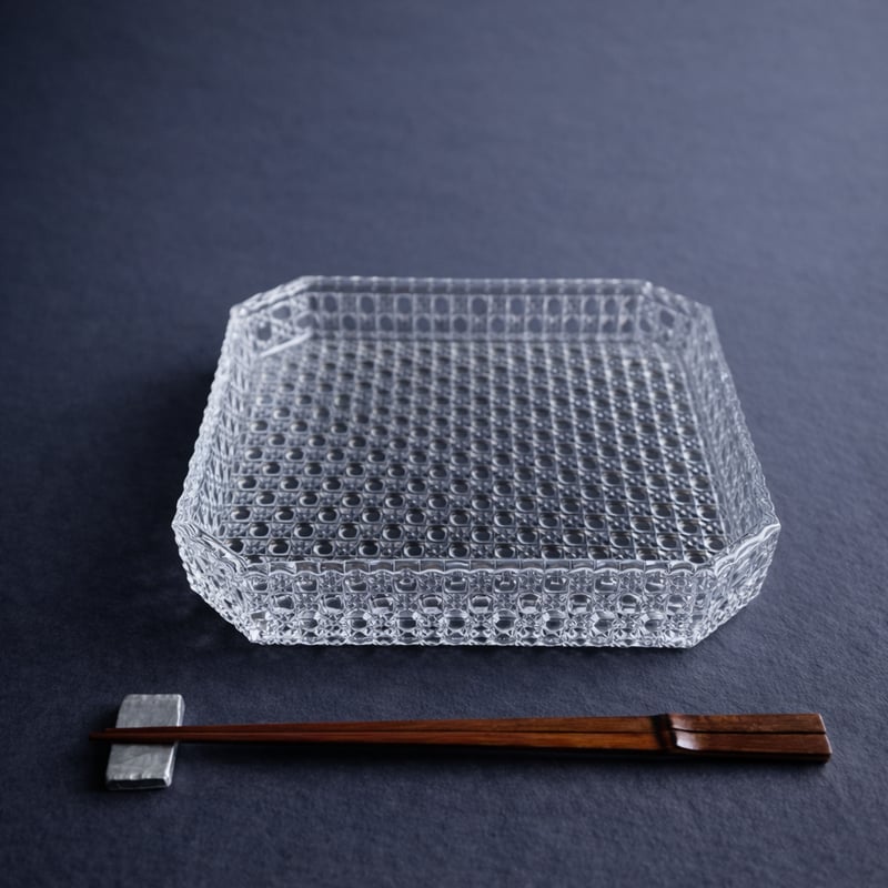 和硝子 籠目八寸皿 | MatsuBokkuri