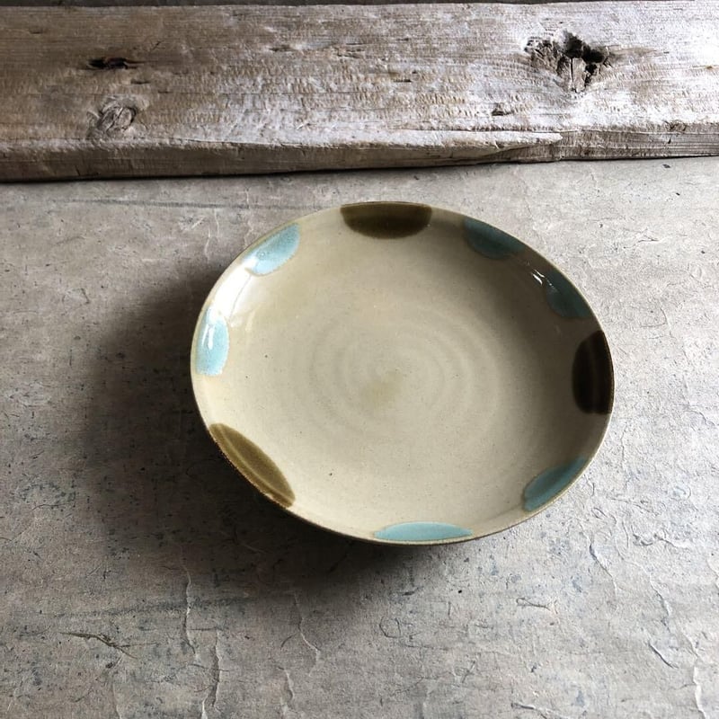 益子焼 二彩6寸丸皿 | MatsuBokkuri