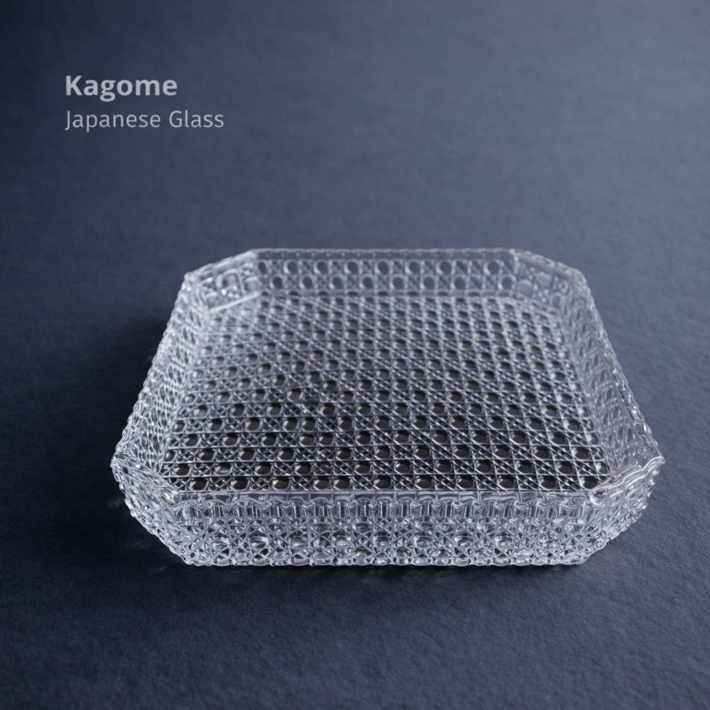 和硝子 籠目八寸皿 | MatsuBokkuri