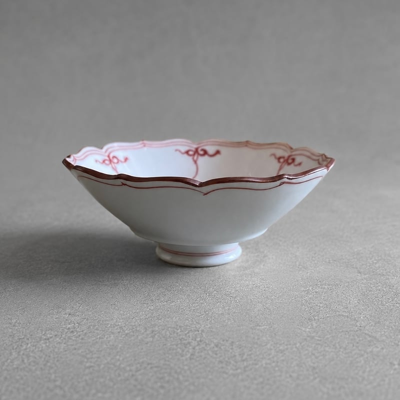 波佐見焼 洸琳窯 赤絵渕ヨーラク小鉢 | MatsuBokkuri
