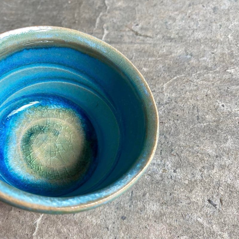 益子焼 トルコマットブルー 蕎麦猪口 | MatsuBokkuri