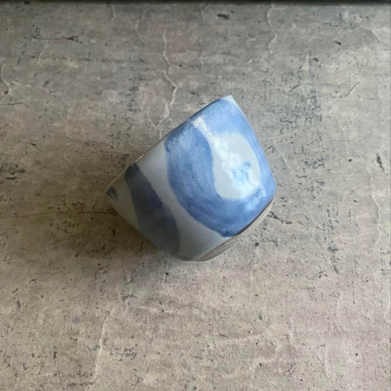 益子焼 糠呉須椿蕎麦猪口 | MatsuBokkuri