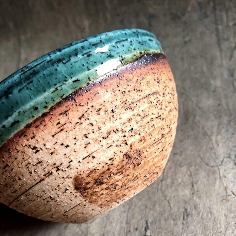 美濃焼 松助窯 縄文焼〆織部グリーンボール | MatsuBokkuri