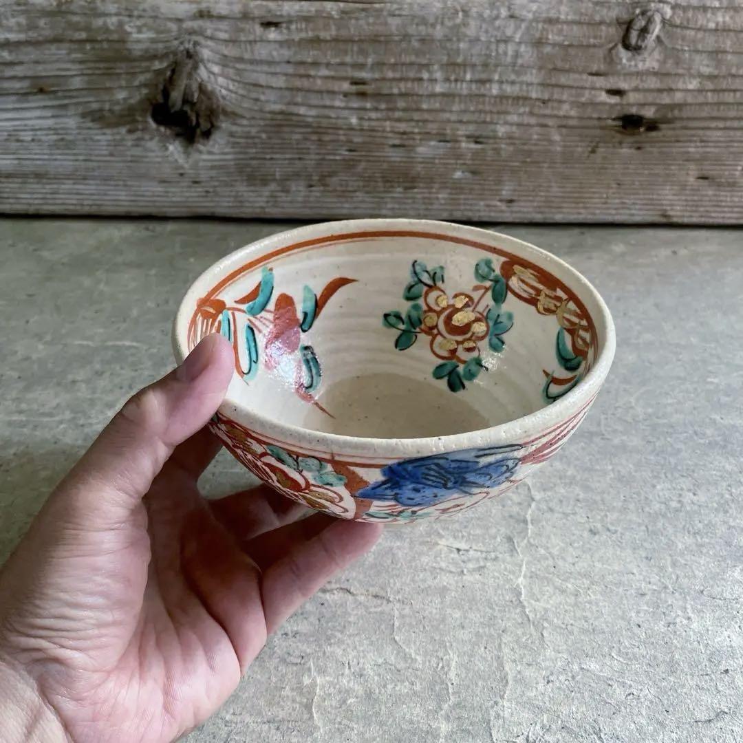 🔶SALE🔶岐阜 秀峰窯中垣連次 金彩粉引赤絵花鳥紋多用鉢 | MatsuBokkuri
