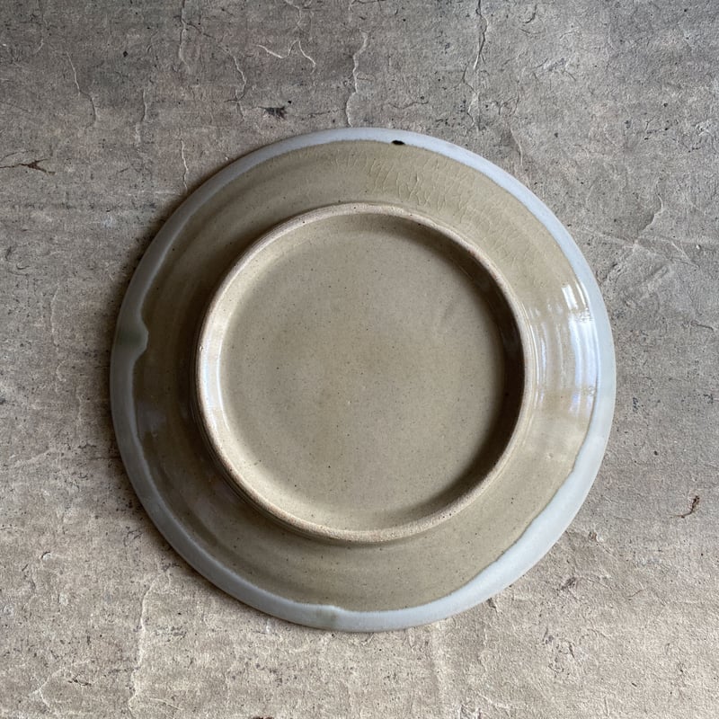 益子焼 柿釉渕糠青磁クロス8寸皿 | MatsuBokkuri