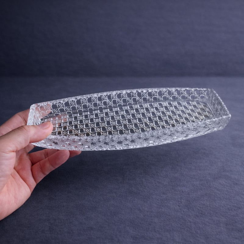 和硝子 籠目突出し皿 | MatsuBokkuri