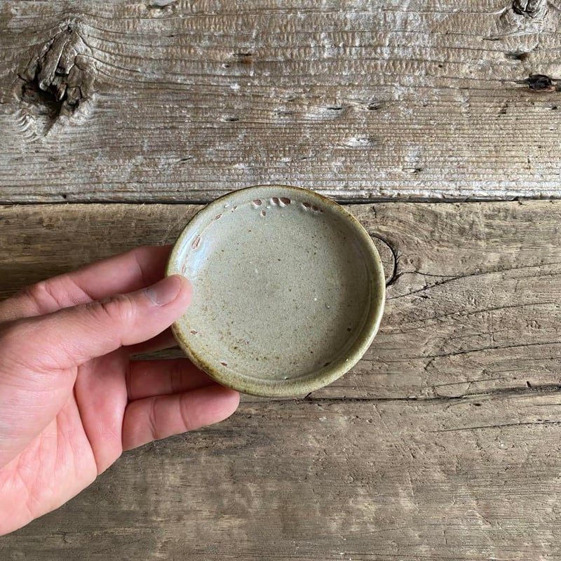 益子焼 台付き皿 益子焼 台付き皿 益子焼 台付き皿 タ31 ブルーグレー 手付きお鍋